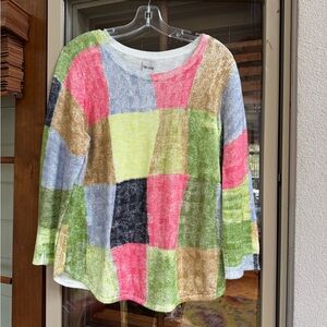 NIC+ZOE Colorful Patchwork Sweatshirt